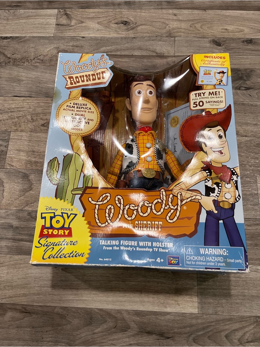 Thinkway Toy Story Signature Collection Woody Sheriff White Logo Real Denim Rare